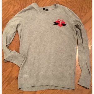 Banana Republic Grey Lovebird Sweater — XXS